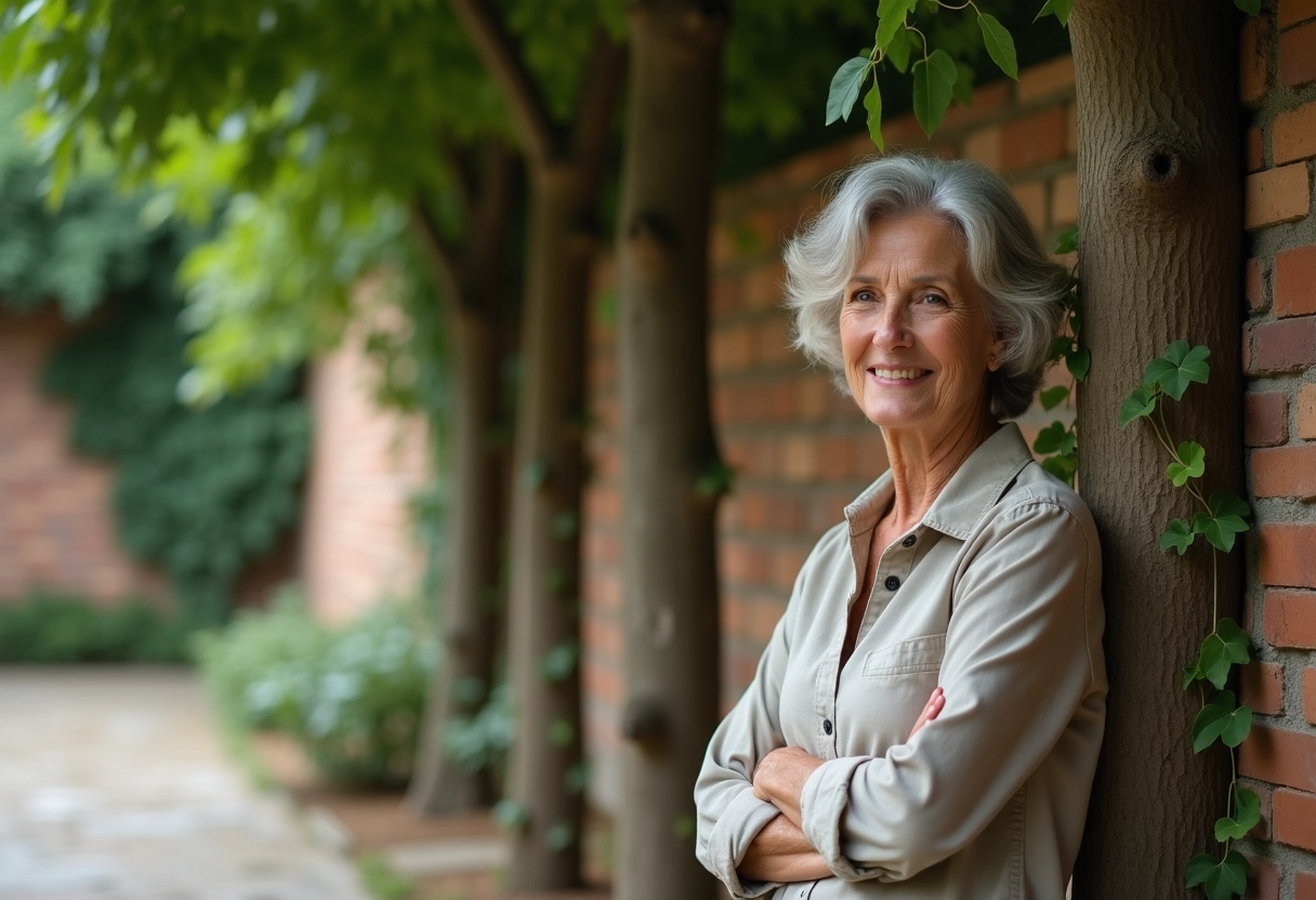 Femme inspectant les racines d