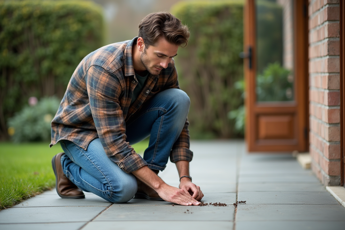Jeune homme posant une station d
